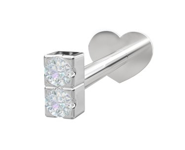 Nordahl Jewellery Nor PIERCE52 labret 2 CZ 3mm 314 004CZ9