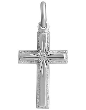 Top Gold silver cross 11x18mm diamond 0.01ct 325666054001