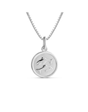 Top Gold silver Pisces zodiac pendant with chain 45cm 32 5703 0000