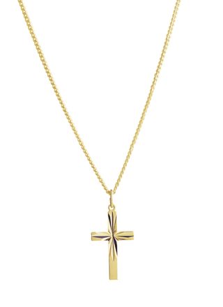 Top Gold goldplated silver cross with decorative engraving 52 5089 1500