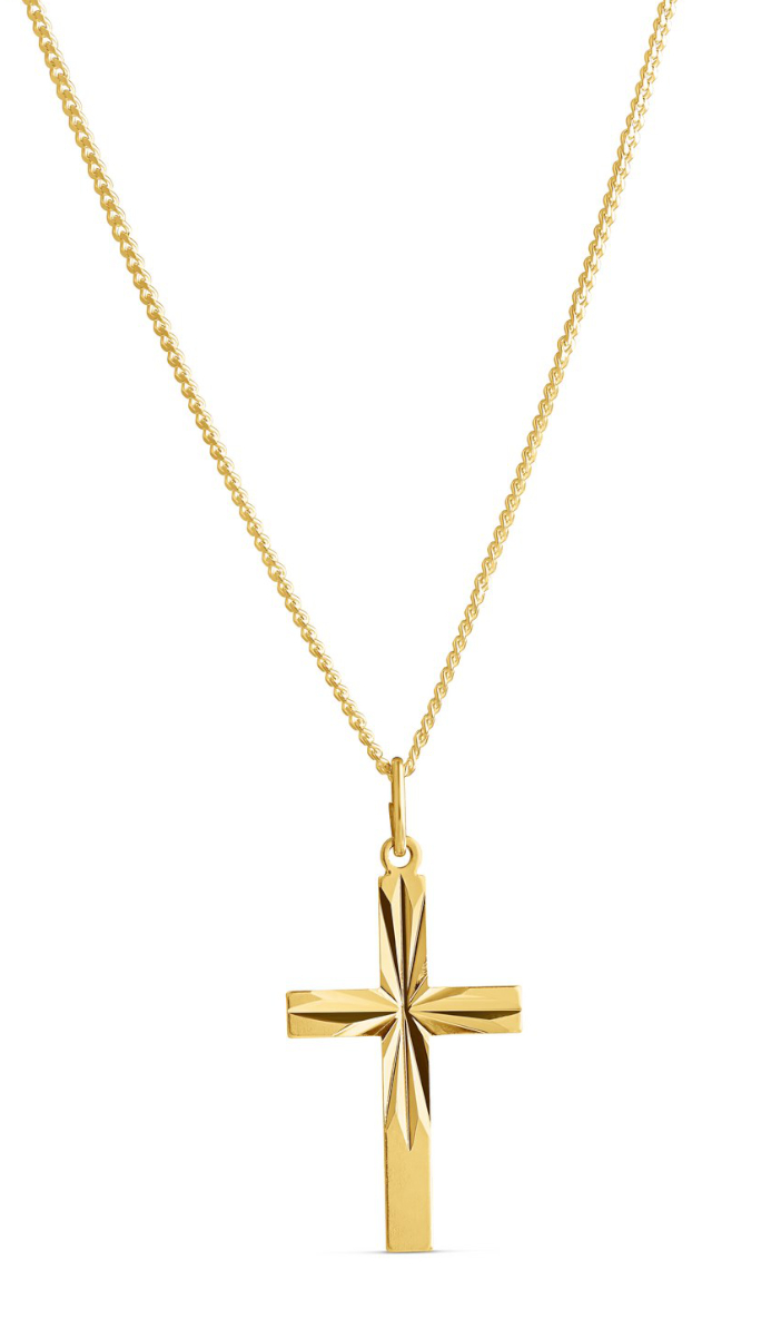 Top Gold big goldplated confirmation cross with decorative engraving  52 5090 1500