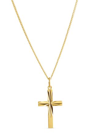 Top Gold big goldplated confirmation cross with decorative engraving  52 5090 1500