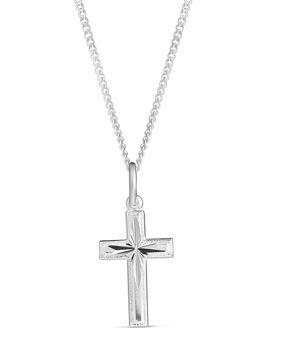 Top Gold decorative engraved confirmation cross textured small 32 5666 0500 01