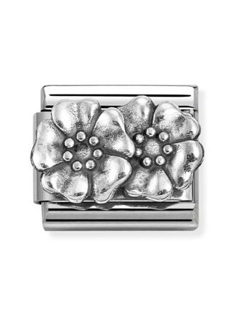 Nomination Composable Classic Silvershine oxidized symbols Flowers 330101/73
