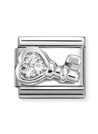 Nomination Composable Classic Silvershine symbols Key 330304/48