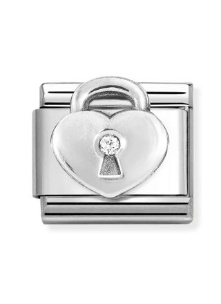 Nomination Composable Classic Silvershine symbols and Cubic zirconia WHITE padlock 330311/19