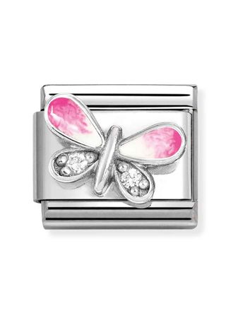 Nomination Composable Classic Silvershine symbols Butterfly pink WHITE 330321/09