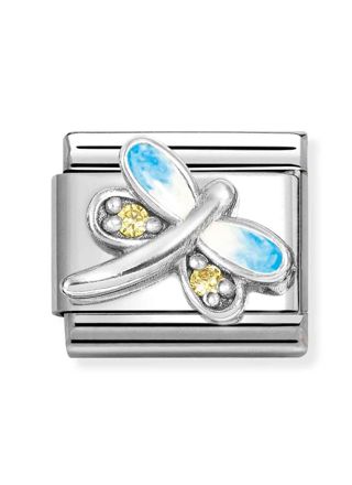 Nomination Composable Classic Silvershine symbols Dragonfly light blue YELLOW 330321/10