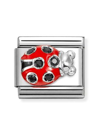 Nomination Composable Classic Silvershine symbols Ladybug red BLACK 330321/11