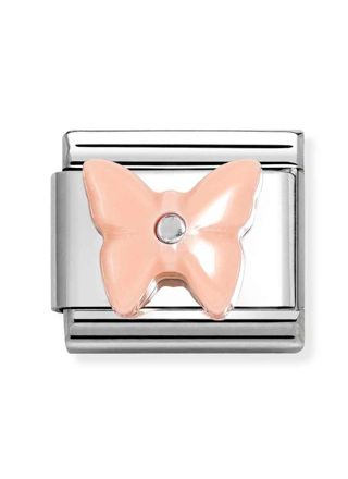 Nomination Composable Classic Silvershine stone symbols Butterfly in PINK RESIN 330509/14