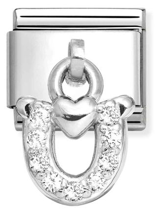 Nomination Classic Silvershine horseshoe with heart 331800/32