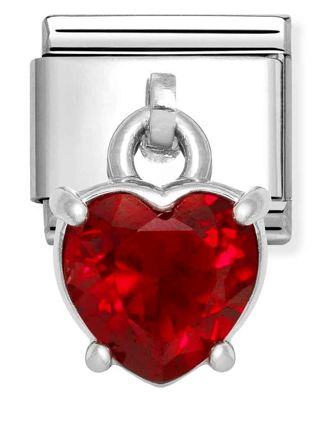 Nomination Classic Silvershine red heart 331812/13