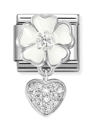 Nomination Composable Classic Silvershine charms White flower with heart 331814/04