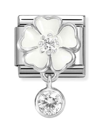 Nomination Composable Classic Silvershine charms White flower with round 331814/06
