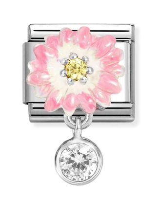 Nomination Composable Classic Silvershine charms Pink daisy with roundel 331814/09