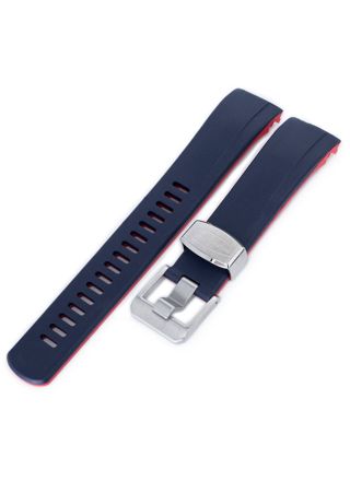 Crafter Blue CB09 Navy/Red Rubber Strap for Seiko Samurai
