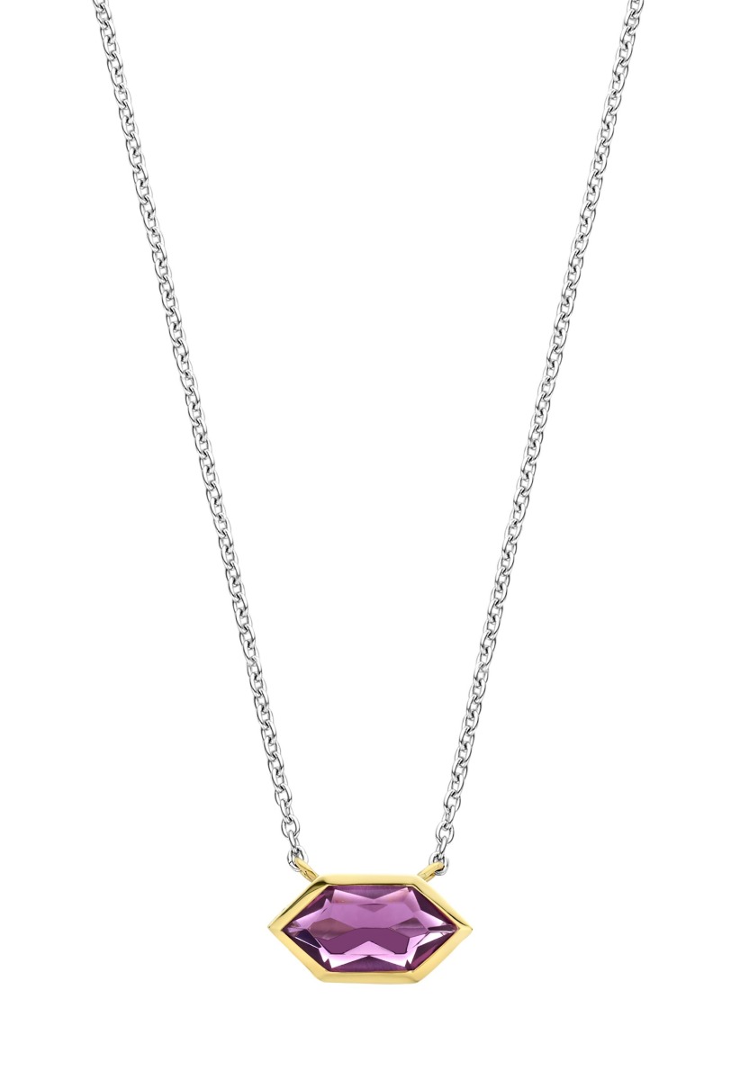 TI SENTO Star light pink stone necklace 34041PU