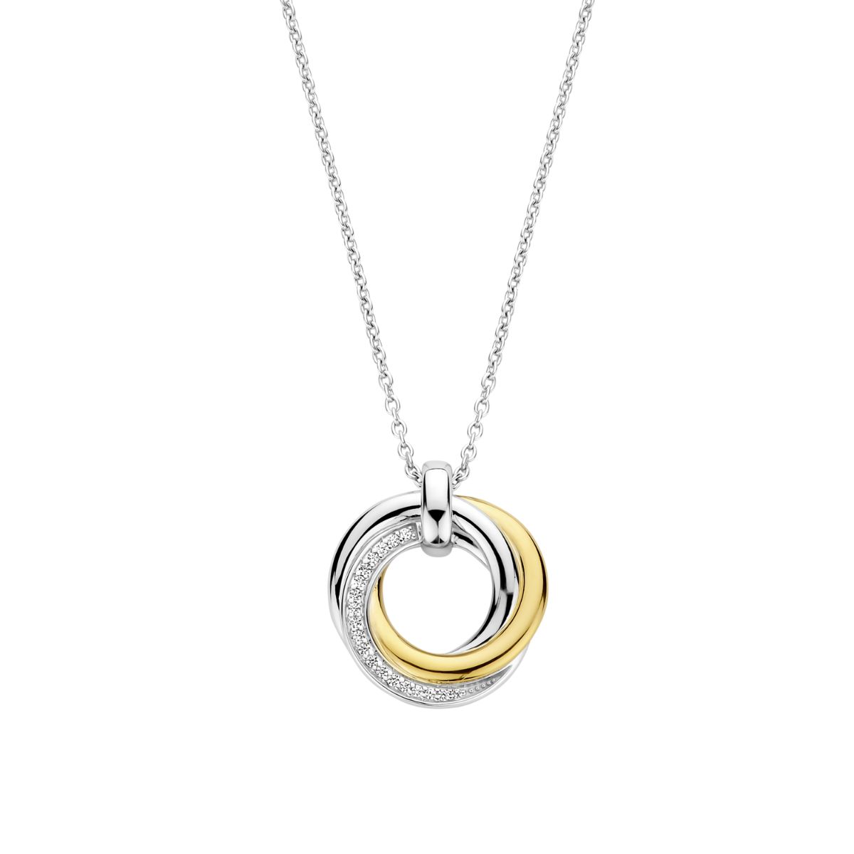 TI SENTO two-tone silver necklace round pendant 34055ZY/42