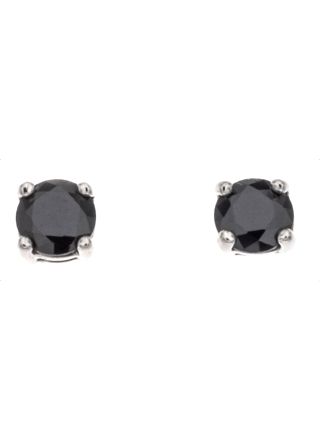 Silver Bar zirconia earrings 4 mm black 3458