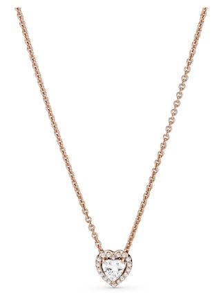 Pandora 14k Rose Gold-Plated Sparkling Heart necklace 388425C01-45