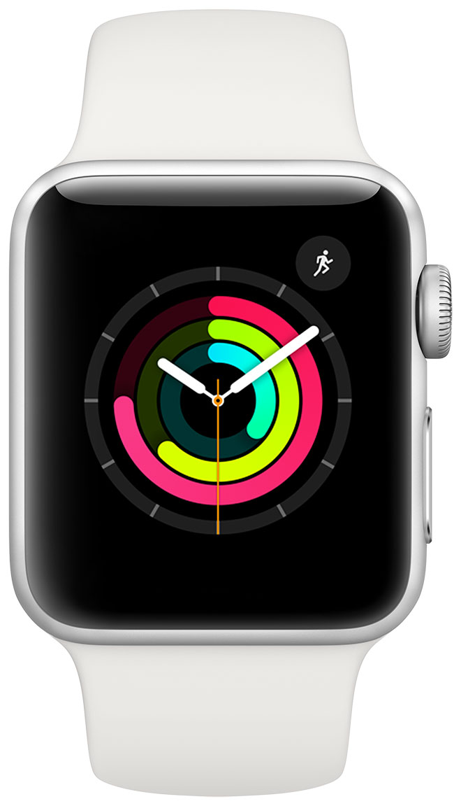 Apple Watch Series 3 GPS Silver Aluminium Case 38mm White Sport Band MTEY2FS A watchesonline