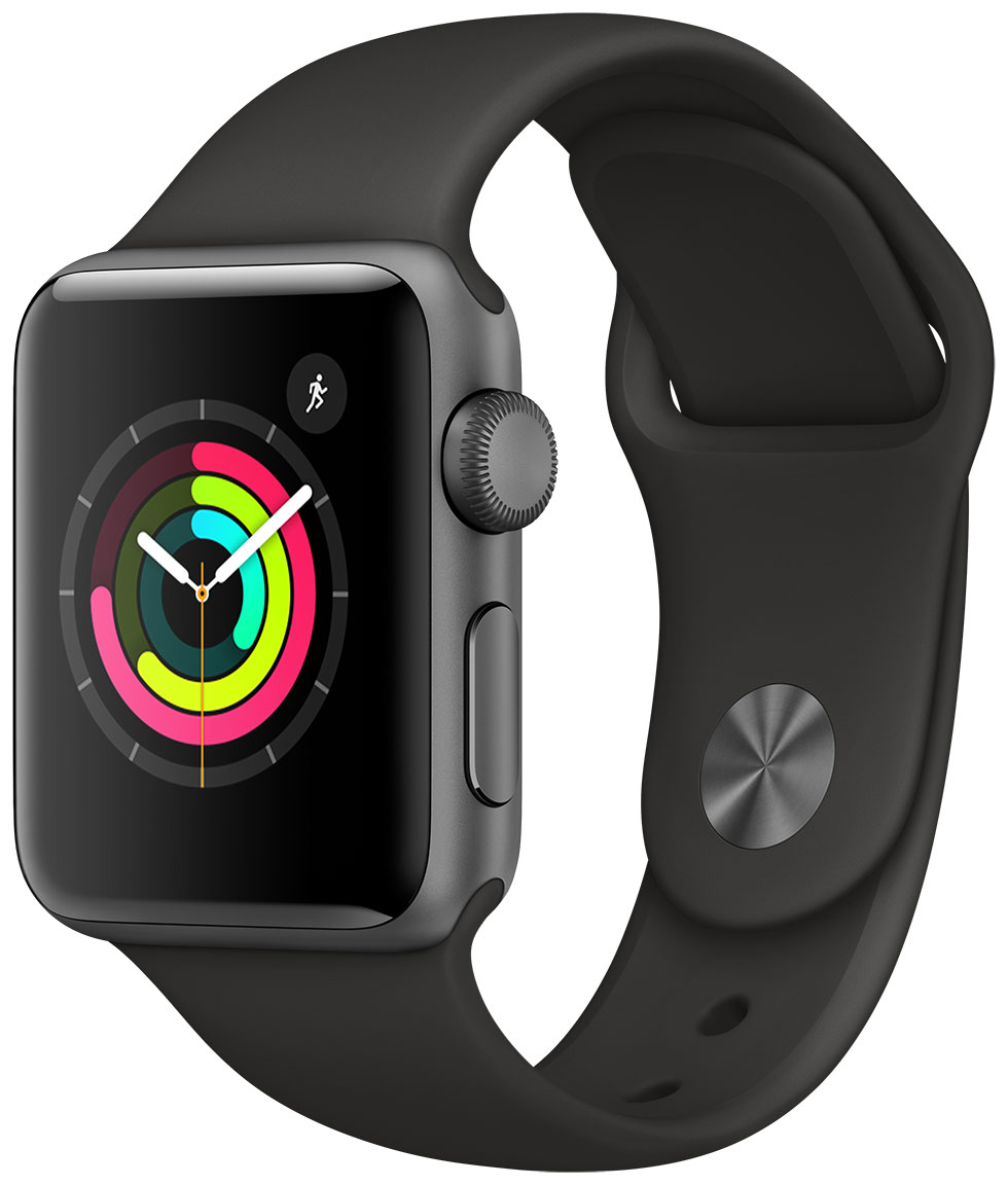 Apple Watch Series 3 GPS Space Grey Aluminium Case 38mm Black Sport Band MTF02FS A watchesonline