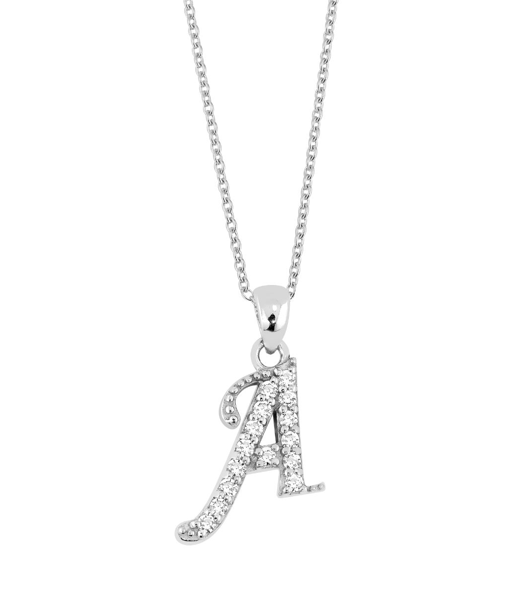 Lykka Symbols initial necklace silver