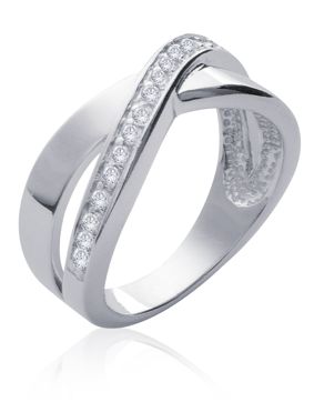 Lykka crossover silver ring 8 mm