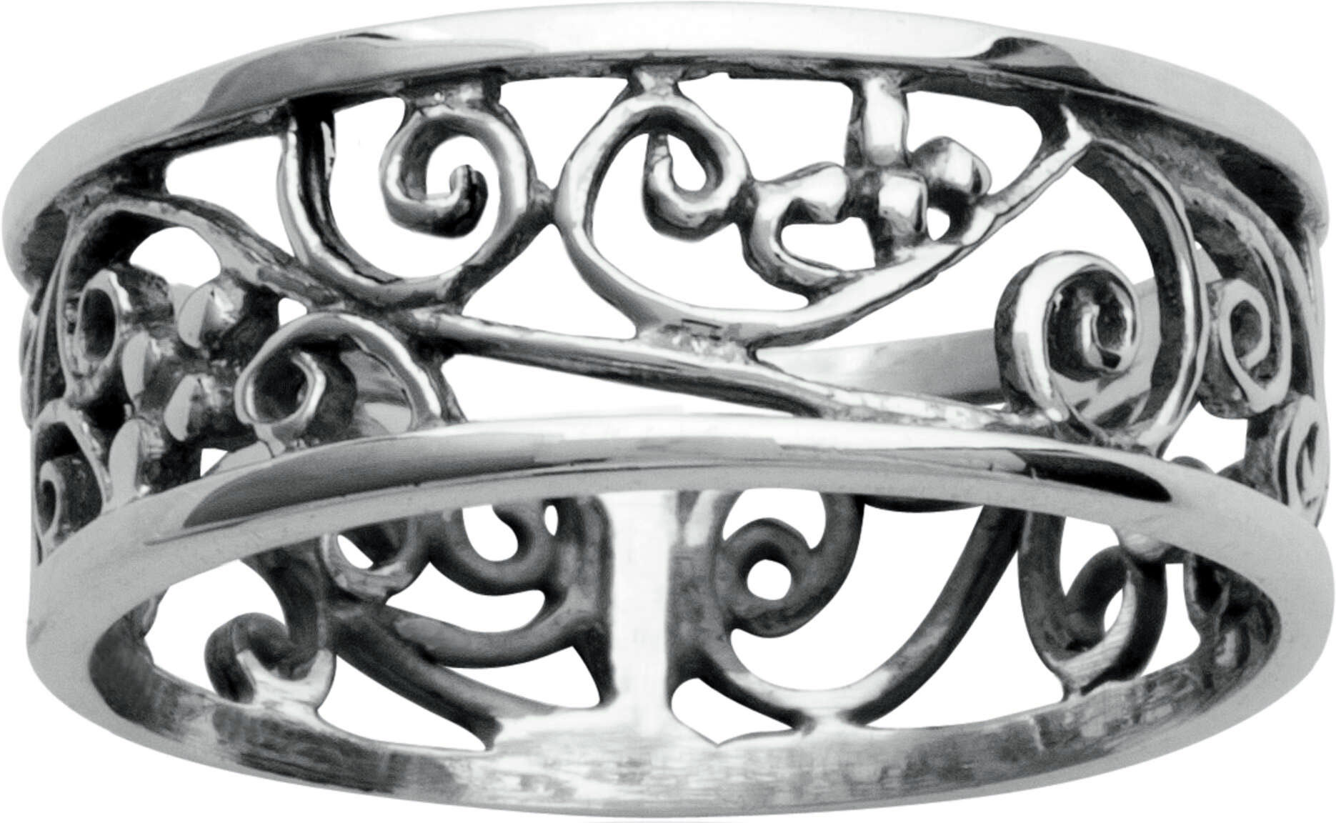 Lykka filigree silver ring 6,5 mm