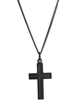 Top Gold silver cross textured black
