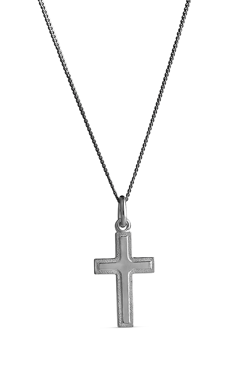 Top Gold silver cross brushed black 4256662500