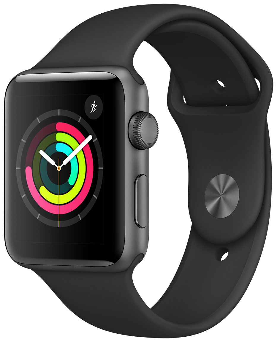 Apple Watch Series 3 GPS Space Grey Aluminium Case 42mm Black Sport Band MTF32FS A watchesonline