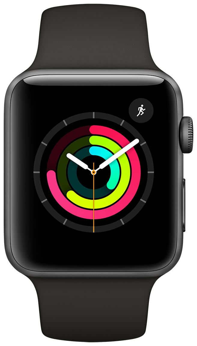 Apple Watch Series 3 GPS Space Grey Aluminium Case 42mm Black Sport Band MTF32FS A watchesonline