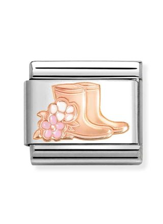 Nomination Composable Classic Rose gold symbols Boots with flowers 430202/20