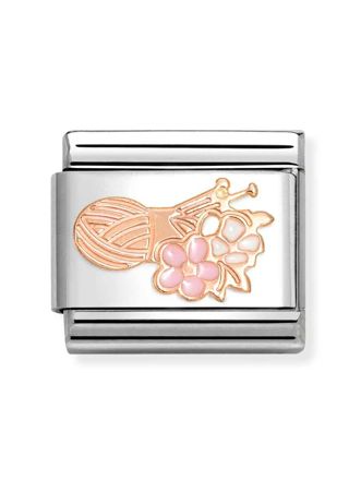 Nomination Composable Classic Rose gold symbols Ball of wool with flowers 430202/29