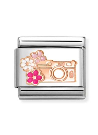 Nomination Composable Classic Rose gold symbols Camera with flowers 430202/31