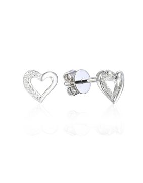 Lykken Elegance white gold heart diamond earrings 0.040 ct