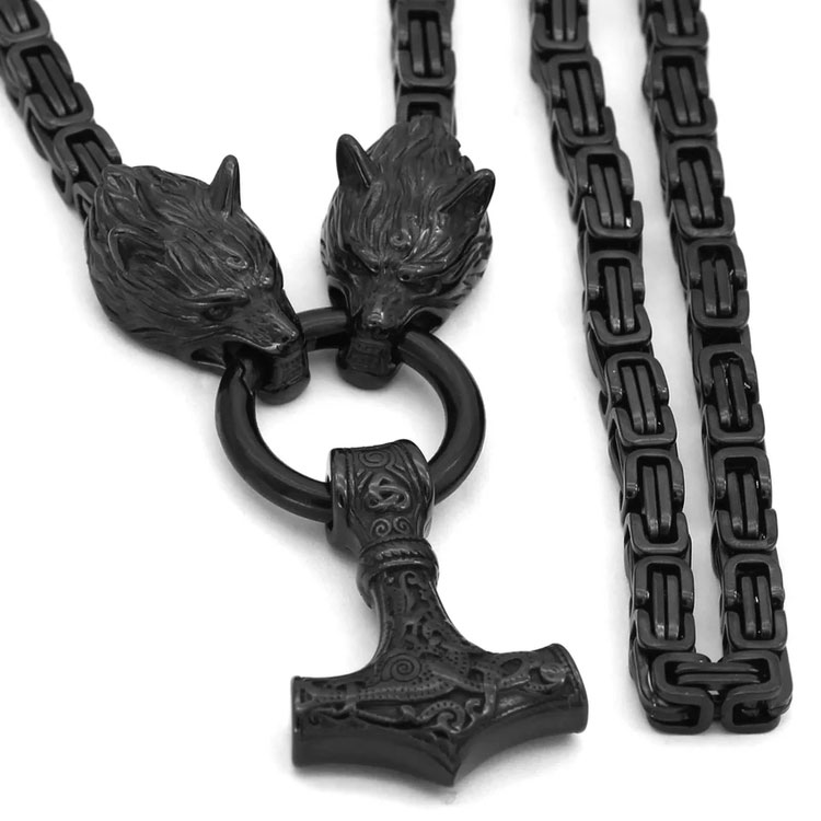 Varia Design Black Wolves Necklace