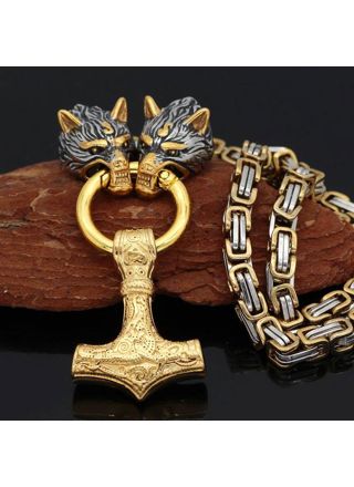 Varia Design Golden Wolves Necklace Gold