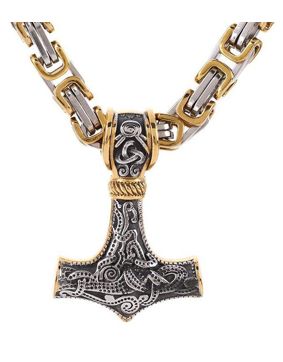Varia Design Wolf Giant Thor Necklace Silver-Gold