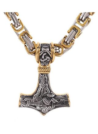 Varia Design Wolf Giant Thor Necklace Silver-Gold