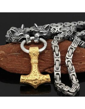 Varia Design Wolves Necklace Gold