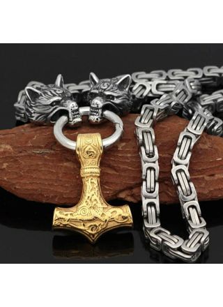 Varia Design Wolves Necklace Gold