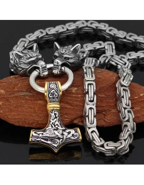 Varia Design Wolves Necklace Silver-Gold