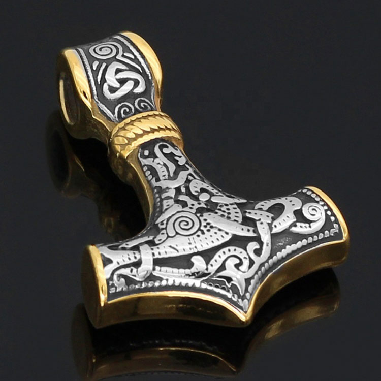 Varia Design Thor's Hammer Necklace Silver-Gold