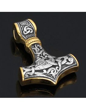 Varia Design Thor's Hammer Necklace Silver-Gold
