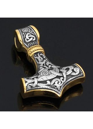 Varia Design Thor's Hammer Necklace Silver-Gold