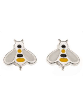 Silver Bar Bee earrings 7 mm 4978