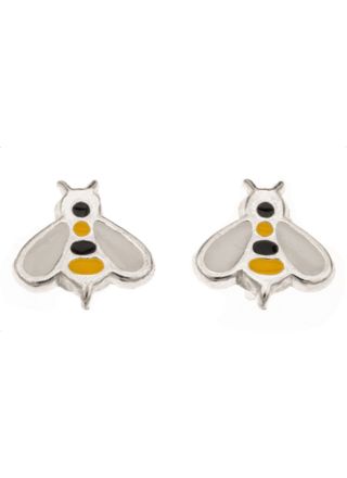 Silver Bar Bee earrings 7 mm 4978