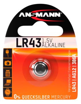 Ansmann alkaline button battery LR43 1.5V